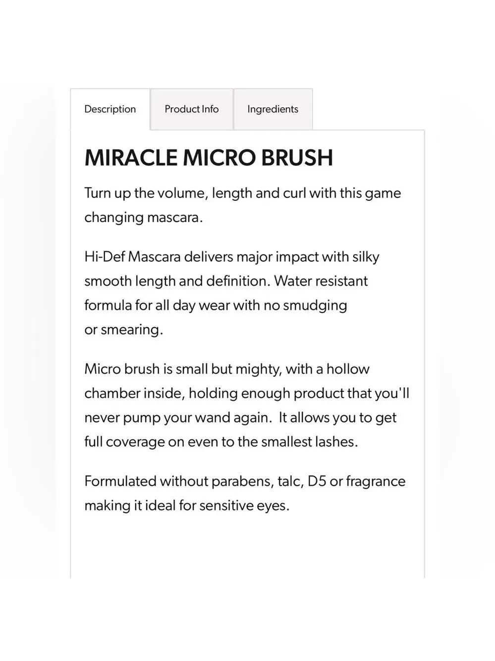 Beauty for Real Hi-Def Defining-Volumizing Mascara in black